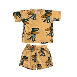 Zara Peach and Green Kids' Shirt